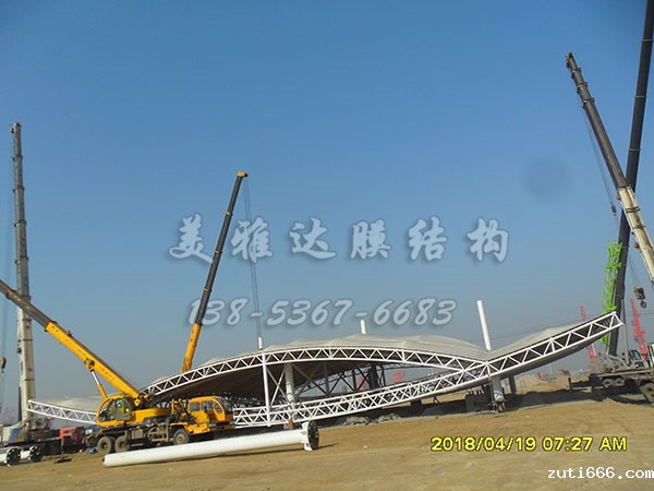 PTFE膜材江苏某中心港区大门膜结构工程